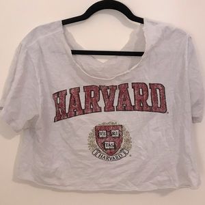 Vintage Harvard white crop t shirt